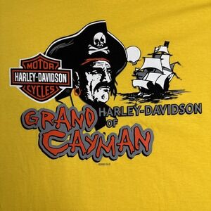 Vintage NWT Harley Davidson Shirt XL Grand Cayman Ride The Plank‎ 2003 Pirate